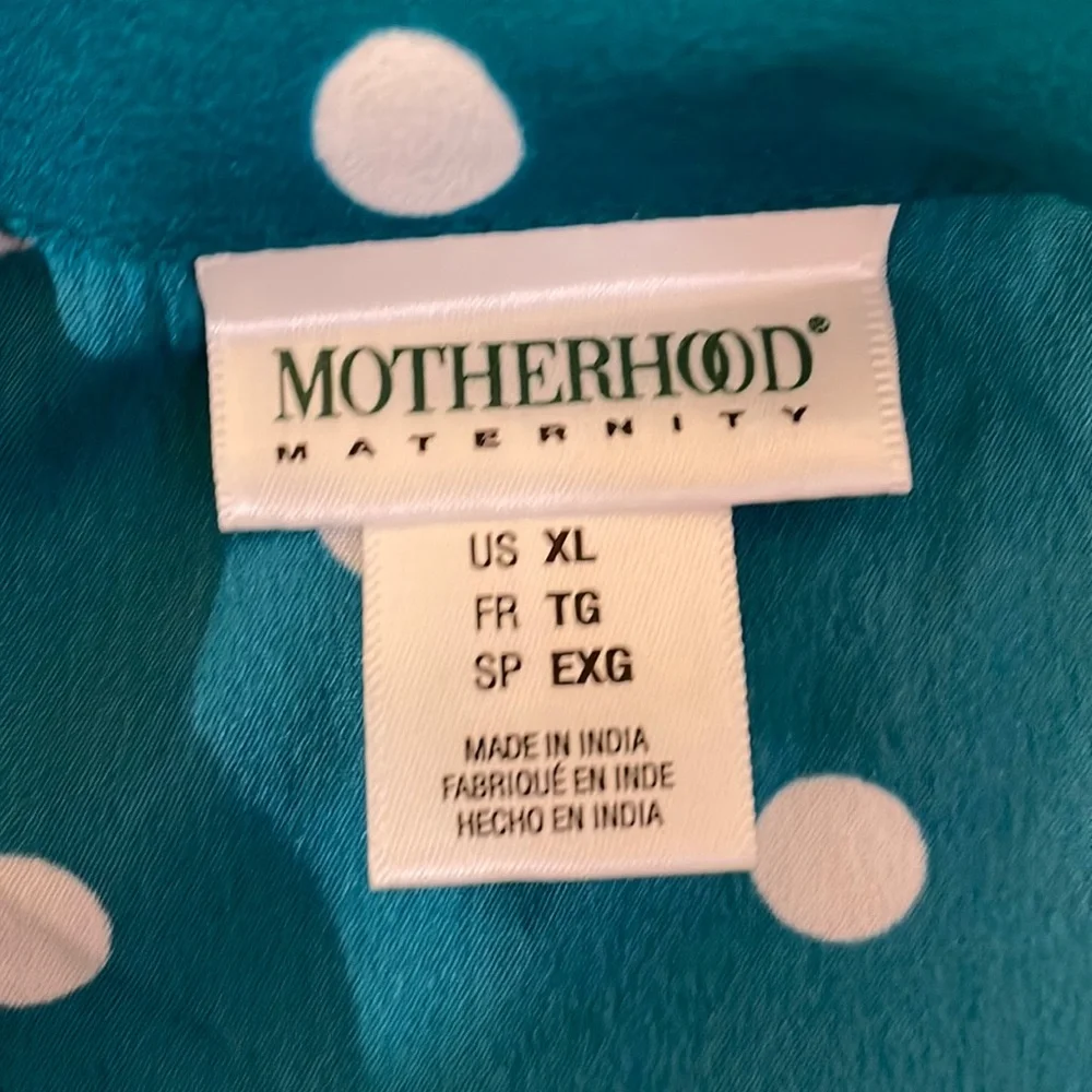 Motherhood Maternity short sleeve button down Polka dot dress with tie i… - Picture 7 of 8